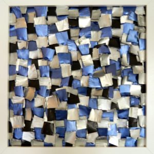 Carrés bleus et argent